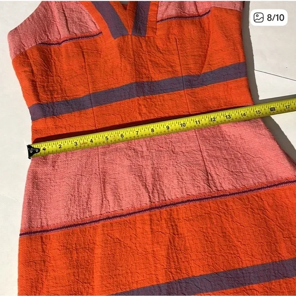 HD in Paris Anthropologie midi dress sz 6 orange cutout back keyhole retro - Picture 4 of 4